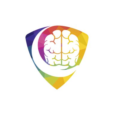 Brain care vector logo design. Human brain with hand icon logo design.