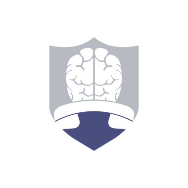 Brain call vector logo design template.