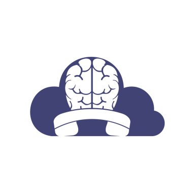 Brain call vector logo design template.
