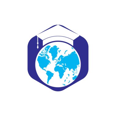 Dünya eğitim logosu tasarımı. Modern eğitim logosu tasarımı ilham verici.