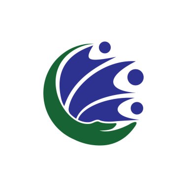 İnsanlar ya da aile bakım vektör logosu tasarımı. El ve insan simgesi tasarımı.