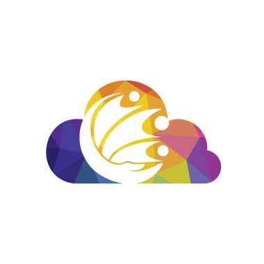 İnsanlar ya da aile bakım vektör logosu tasarımı. El ve insan simgesi tasarımı.