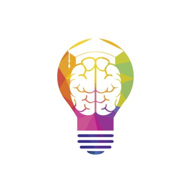 Brain and graduation cap with lightbulb icon design. Educational and institutional logo design.