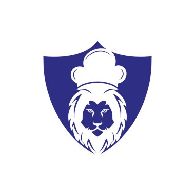 Şef aslan vektör logosu tasarım şablonu. Yemek Logosu Konsepti.
