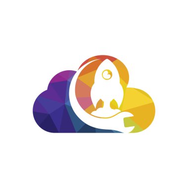 Rocket wrench vector logo design template.