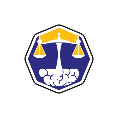 Brain law vector logo design. Smart law firm logo concept.