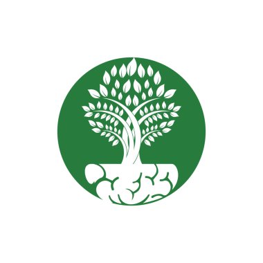 Smart grow logo design. Plant growing from the brain icon logo design.