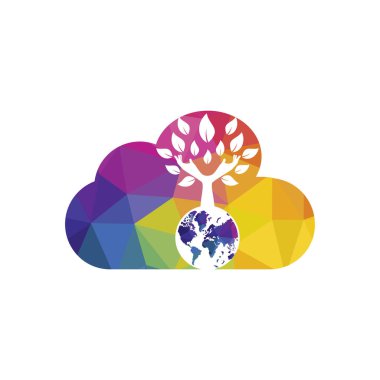 Globe and hand tree vector design. Nature and earth care concept.