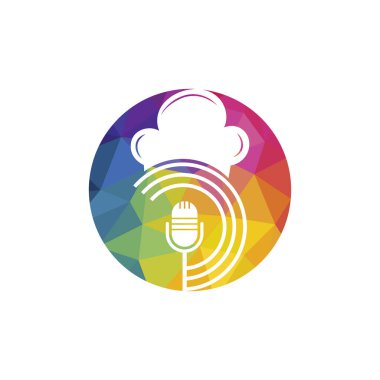 Chef podcast vector logo design template.