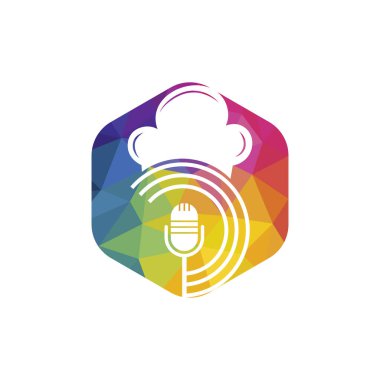 Chef podcast vector logo design template.
