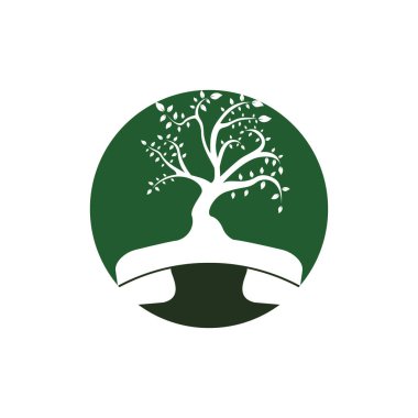 Doğanın vektör logosu tasarımı. El-set ağaç simgesi tasarım şablonu.