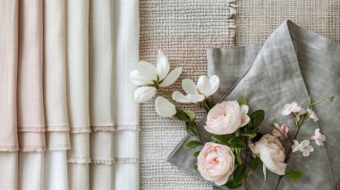 Sönük Kumaş Dokular ve Çiçekler