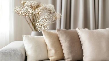 Şık Dekorlu Kanepede Rahat Yastıklar