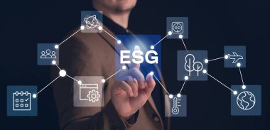 ESG çevre sosyal yönetim yatırım konsepti. 
