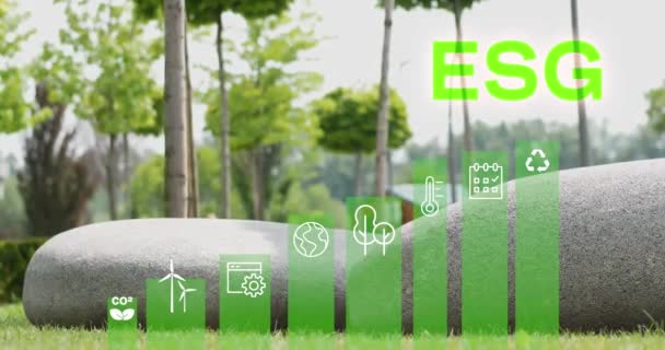 Esg环境社会治理投资商业概念 Esg图标 商业投资战略概念 数字全息图公司4K视频 — 图库视频影像