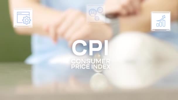 Σχέδιο Cpi Δείκτης Για Business Concept Business Βελτίωση Της Αποδοτικότητας — Αρχείο Βίντεο