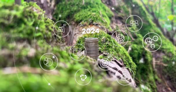 2024 Start Concept Concetto Net Zero Co2 Reduce Carbon Neutral — Video Stock