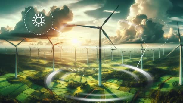 Yeşil Enerji Konsepti Çevre Teknolojisi Geleceğin Görüntüleri — Stok video
