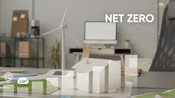 Koncepcja Zerowej Emisji Netto Długoterminowa Strategia 2050 Technologia Ekologiczna Wideo — Wideo stockowe