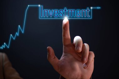 Yatırım ve finans kavramı, kar büyüme yönetimi, mali grafik ve istatistiksel analiz, Bankacılık, Stok ve para fonu yönetimi, banka faiz yönetimi, yüksek geri dönüş yatırımları. Banner