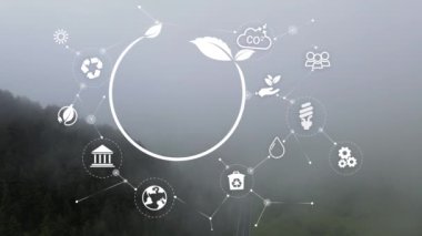 Gelecekteki iş büyümesi ve çevresel sürdürülebilirlik için dairesel ekonomi kavramı ve gelecekteki iş ve çevre büyümesi için kirliliği azaltmak. 