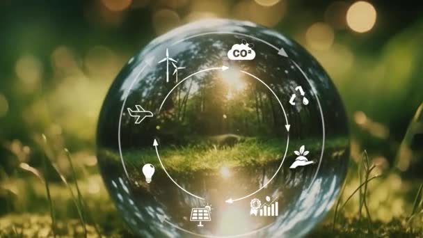 Gelecekteki Büyümesi Çevresel Sürdürülebilirlik Için Dairesel Ekonomi Konsepti Gelecekteki Çevre — Stok video