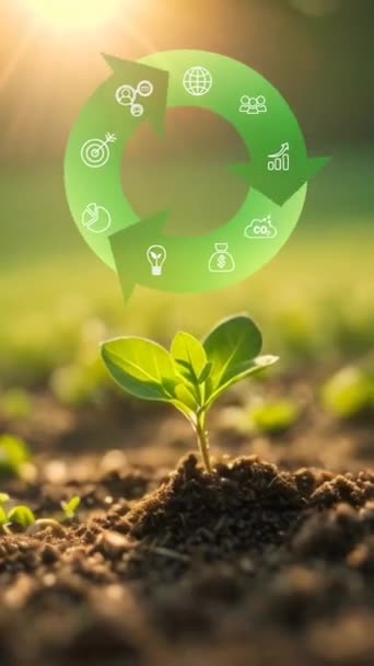 Circulaire Economie Concept Voor Toekomstige Groei Van Bedrijven Ecologische Duurzaamheid — Stockvideo
