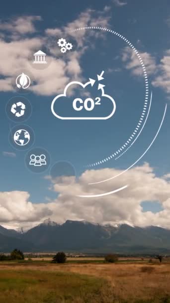 Чиста Нульова Вуглецева Нейтральна Концепція Чистий Нуль Викидів Парникових Газів — стокове відео