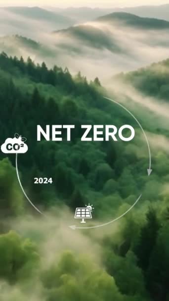 Net Zero Emission Concept 2050 Net Zero Emissions 2050 Policy — Stok video