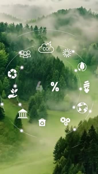 이산화탄소 수준의 순수한 디지털 2050 애니메이션 환경을위한 에너지 기술에 비디오 — 비디오