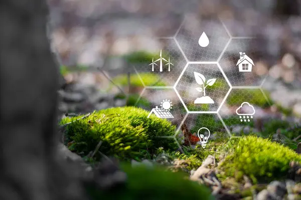 ESG Banner Çevre, Toplum ve Kurumsal Yönetim Bilgiler afişi bu şirketin çevresel ve sosyal sorunlara olan katkılarını anmak için çağrıda bulunuyor.