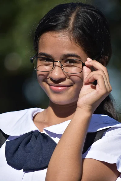 Portrait Cute Person Glasses — Stock Photo, Image