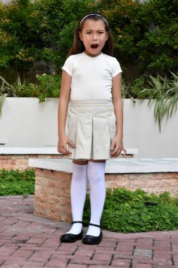 Parkta Duran Etek Giyen Değişik Hoş Kadın Çocuk