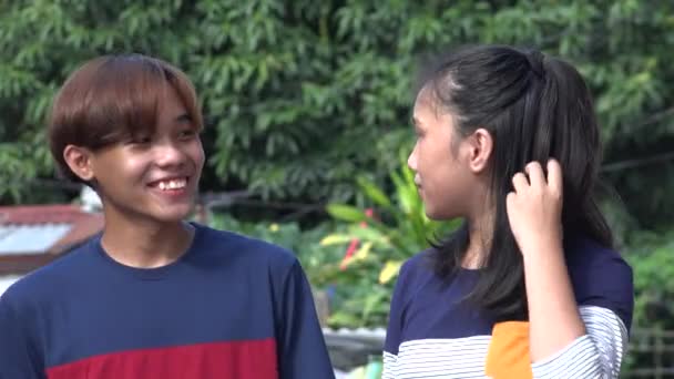 Adolescent Asiatique Amis Frères Sœurs Parler — Video