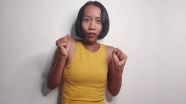 Strach Strach Asijské Ženy Izolované — Stock video