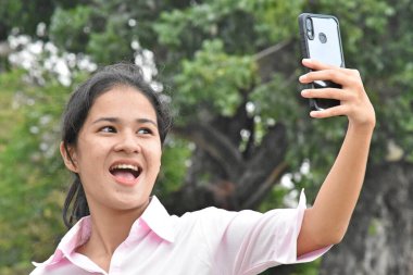 A Selfy Of Young Female Outside