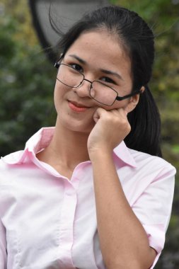 Unhappy Youthful Diverse Person Wearing Glasses