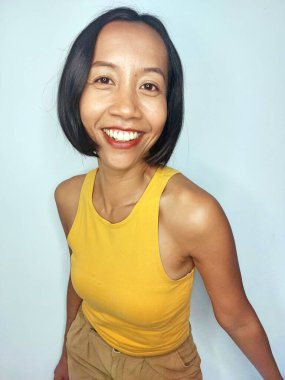 Çekici Farklı Bir Kadın Gülümseyen Yalıtılmış