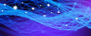 Soyut ağ bağlantısı dijital teknoloji hattı nokta 3D görüntüleyici