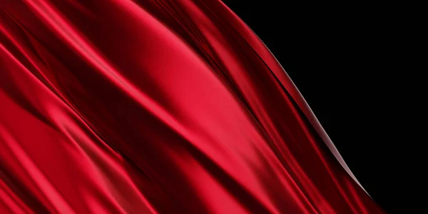 Abstract Red Luxury Fabric Banner Background Copy Space Render — Stock Photo, Image