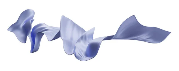 白い背景に風に舞うバイオレット生地3Dレンダリング — ストック写真