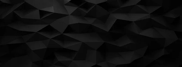 黑色几何或低多墙背景3D渲染 — 图库照片