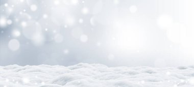 Kışın arka planda Bokeh ışığı olan kar yağışı 3B oluşturur