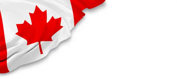 白色背景下的加拿大国旗3D渲染 — 图库照片#