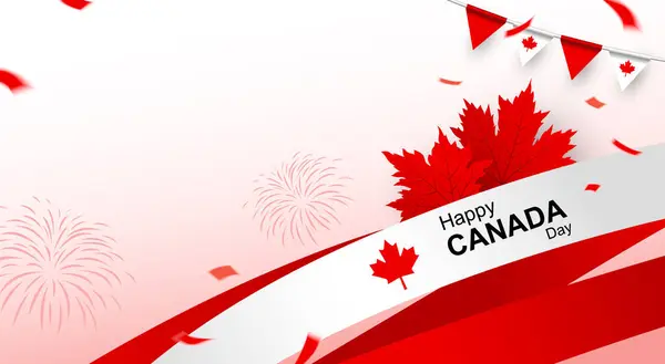 Canada Day Banner Design Vector Illustration — Vector de stock