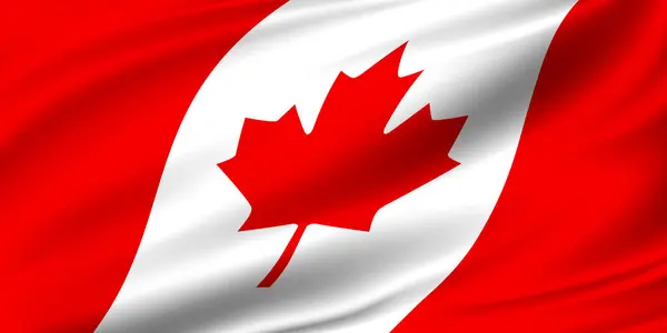 Kanada Flagge Weht Wind Hintergrund Illustration — Stockfoto