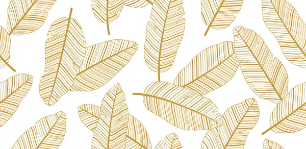 Banana Leaves Seamless Pattern Background Vector Illustration — Stock Vector