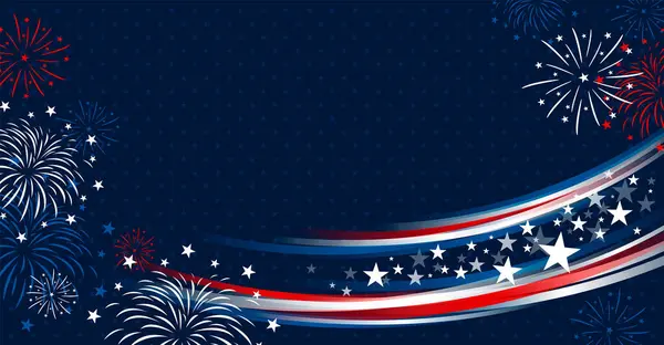 Juli Usa Unabhängigkeitstag Banner Design Von Sternen Und Linie Kurve — Stockvektor