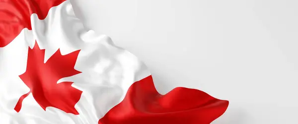 Canada Flag Copy Space White Background Render — Stock Photo, Image