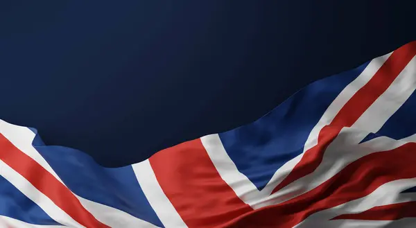 Velká Británie Vlajka Modrém Pozadí Kopírovacím Prostorem Vykreslení — Stock fotografie